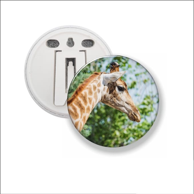 Button Met Clip - Giraffe