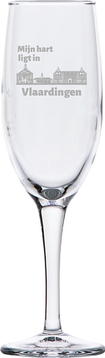 Gegraveerde Champagneglas 16,5cl Vlaardingen