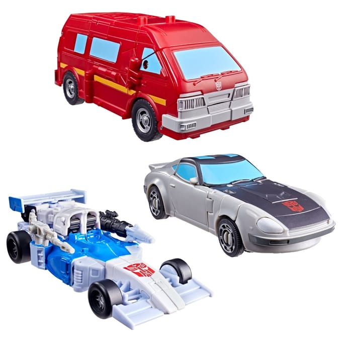 Transformers Age of the Primes 3-Pack Includes Deluxe Class Autobot Mirage and Bluestreak and Voyager Class Ironhide