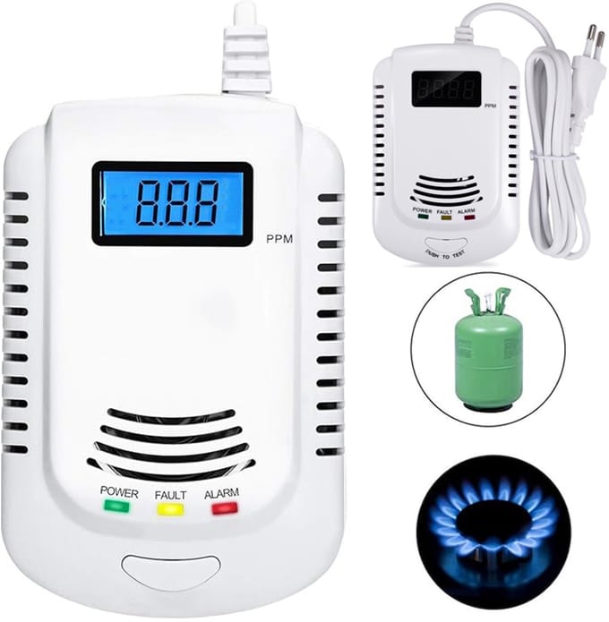 Minexo bedrade koolmonoxide- en gasmelder met lcd-display-CE-gecertificeerd