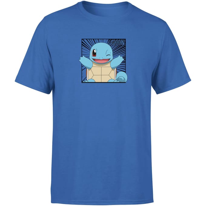 Pokémon Pokédex Squirtle #0007 Men's T-Shirt - Blue - M