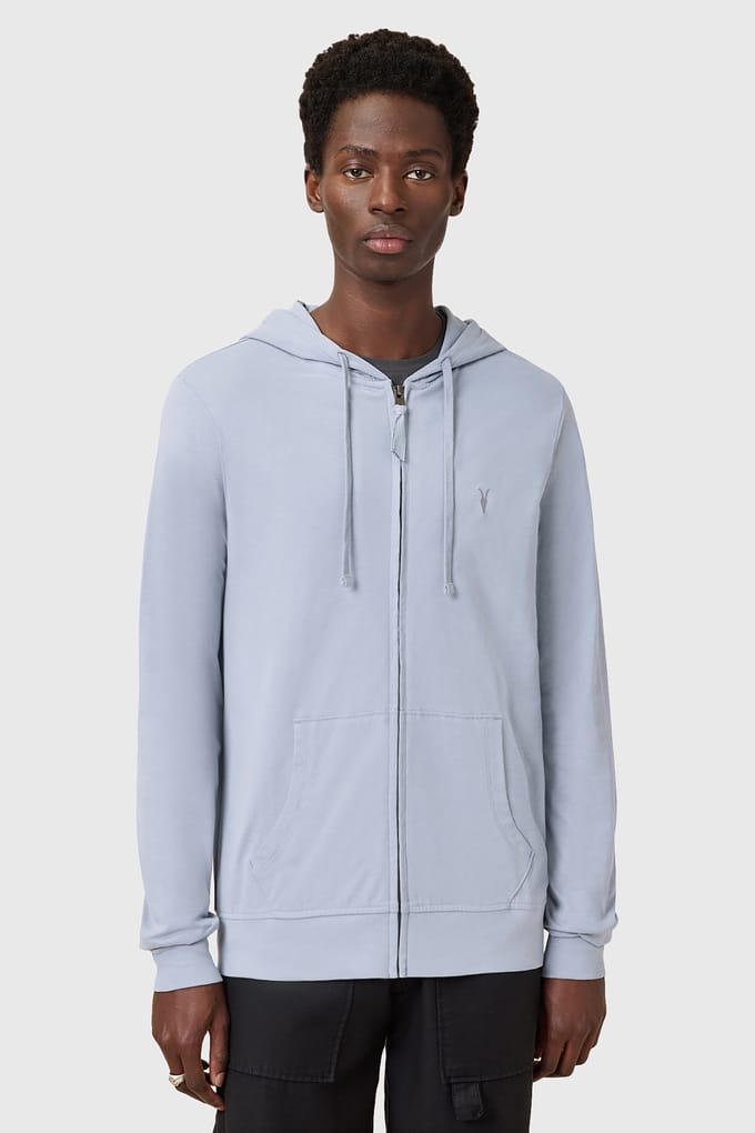 AllSaints Brace Hoody Willow Blue Größe: S | Kaputzenpullis Outlet | Herren | Blau