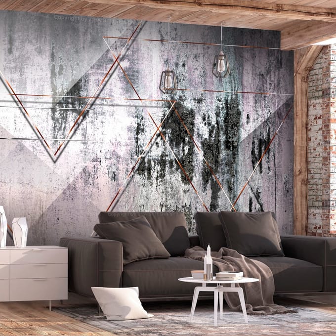 300cm X 210cm - Fotobehang - Geometrische Muur