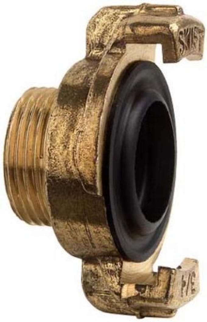 GEKA koppeling 1”- uitwendige schroefdraad messing nokafstand 40 mm