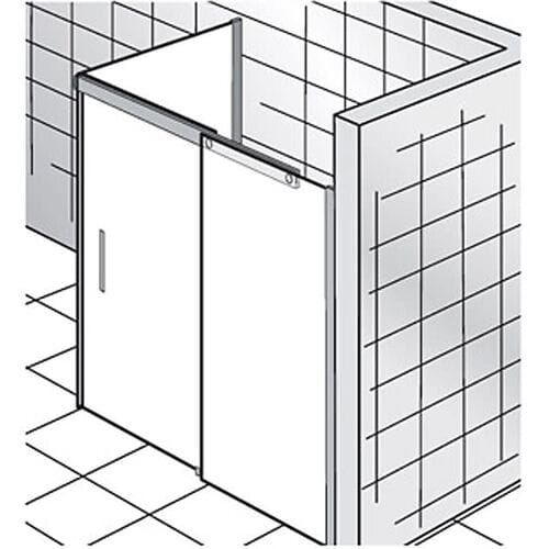 HSK K2P sliding door 2-piece 160 cm with side panel, right-hand hinge