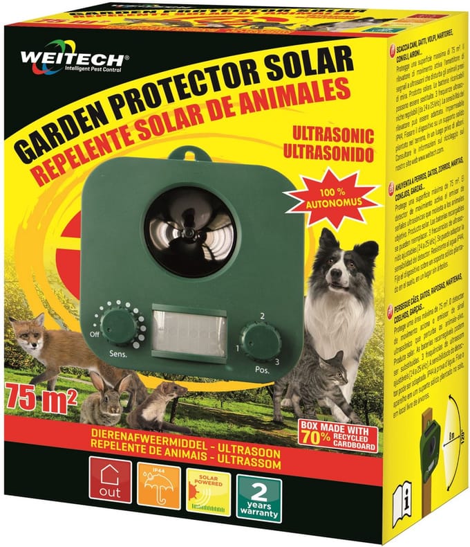 Weitech WK0053 Garden Protector 3 Dierenverjager - 50 m² - Solar - Ultrasoon