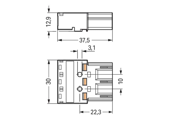 WAGO 770-213 3-Polaire Zwarte Connector Plug - 770-213 [2 Stuks]