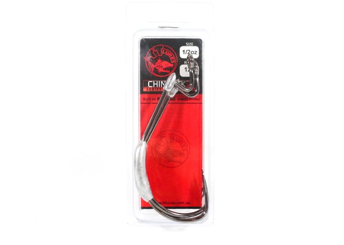 Tackle Tactics TT ChinlockZ verzwaarde wormhaak 1/2 oz 12/0 2/pack (5430) black