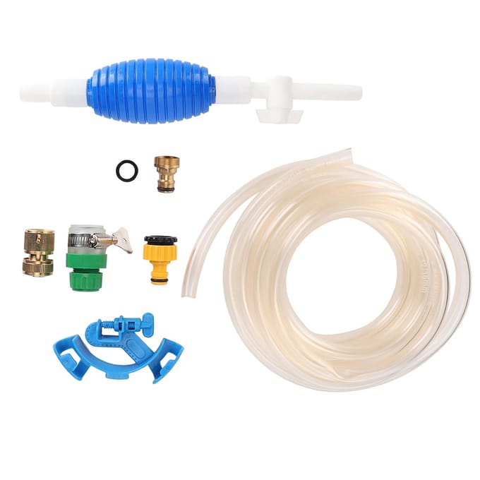 Vis Aquarium Grindreiniger Vacuüm Aquarium Reinigingspomp Kit 5m Waterslang beige
