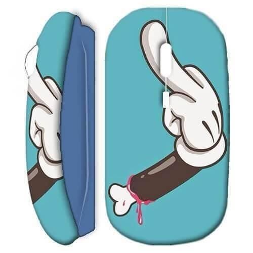 Souris Sans Fil Mickey Disney Main Bleu
