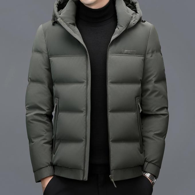Heren donsjack met capuchon Verdikt Winddicht Casual Koud Warm Jong en Middelbaar Donsjack 3XL gray