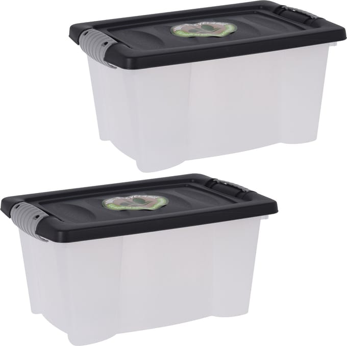 Storage Solutions Opslagbak/opbergdoos/organizer - 3x stuks - met deksel - kunststof - 9 Liter