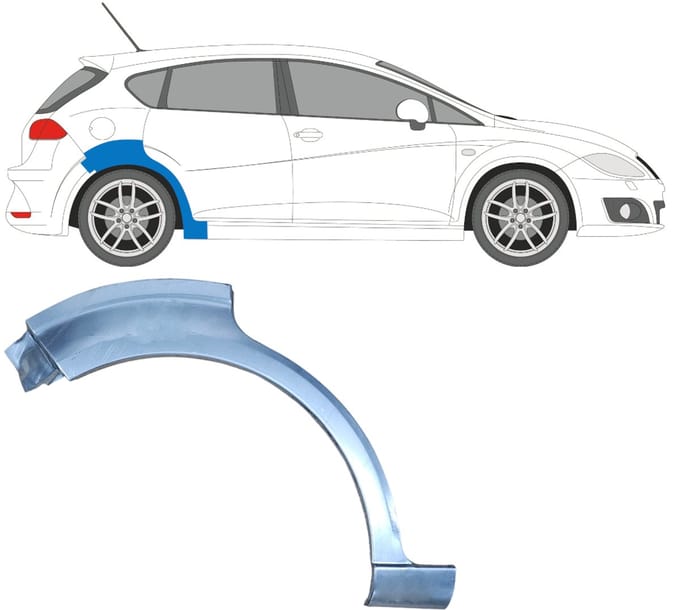 Reparatiepaneel achterspatbord voor Seat Leon 2005-2012 / Rechts