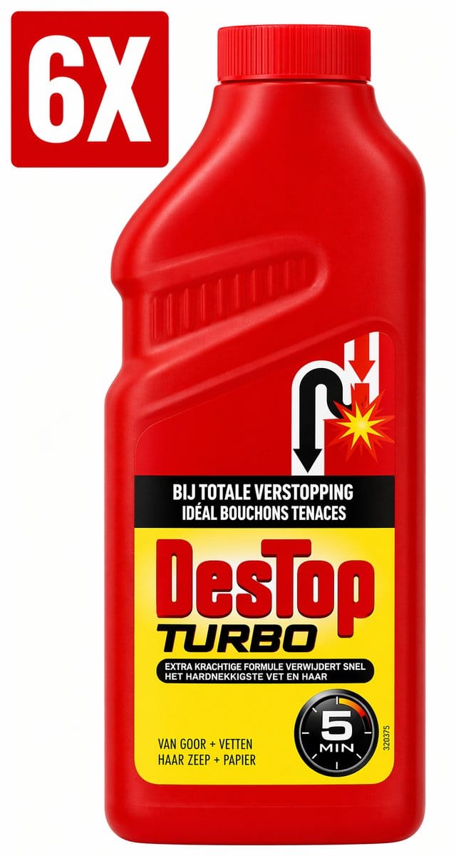 6 x DesTop Ontstopper Turbo - 500 ml
