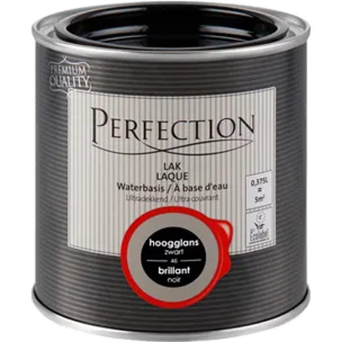 Perfection Houtlak Lak - Hoogglans - Zwart - 375ml