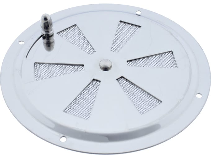 Ventilatierooster - Afsluitbaar - Met insectengaas - 100mm - Rvs gepolijst