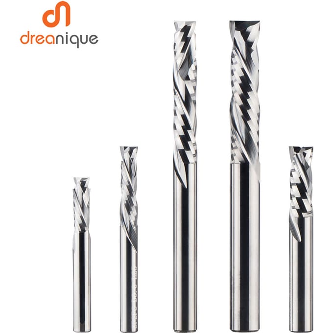 Compressiefrees Houtbewerking OMHOOG & OMLAAG Snijdende Twee Snijkanten Spirale Carbide Frees CNC Router Houtfrees Freesbits