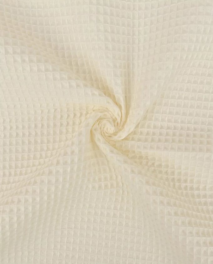 Wafel Katoen Uni – Ecru – 230 g/m² – 100% Katoen – 150 cm Breed – Per Meter