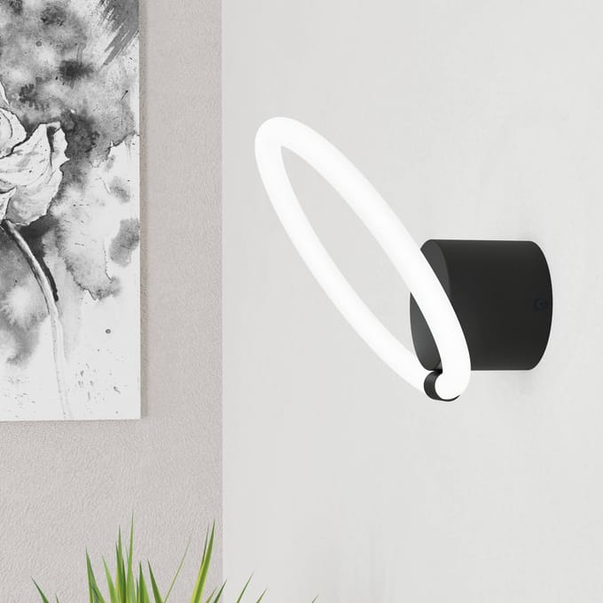 EGLO Caranacoa Wandlamp - LED - 26 cm - Zwart|Wit