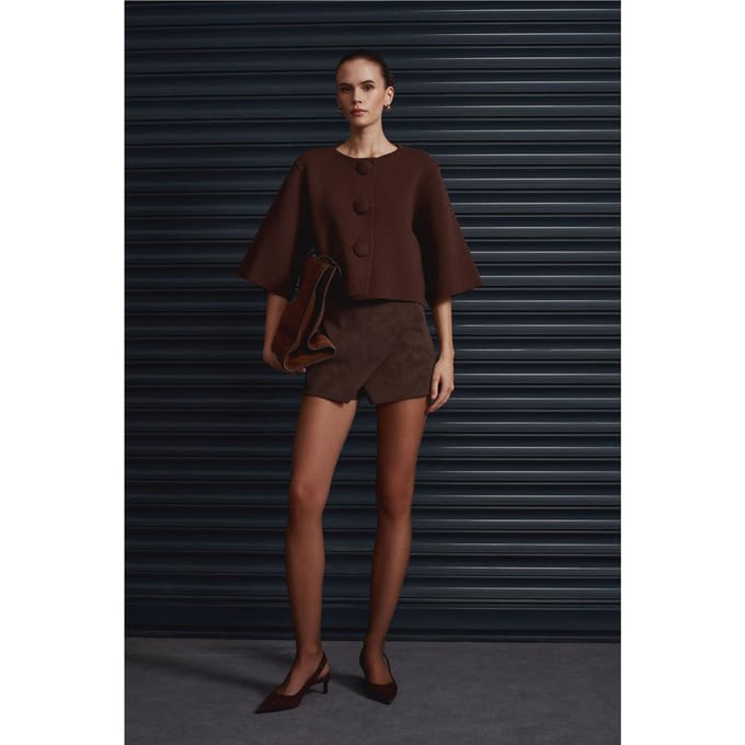Korte Jacquard Knopen Cardigan