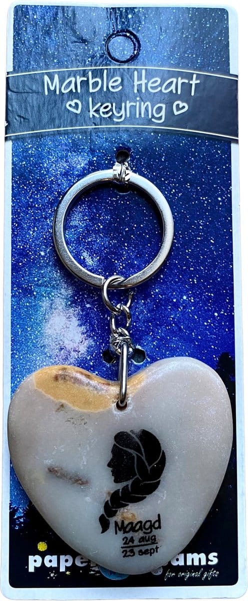 Paper Dreams - Sleutelhanger - Marmer - hart - Maagd - HANBAR