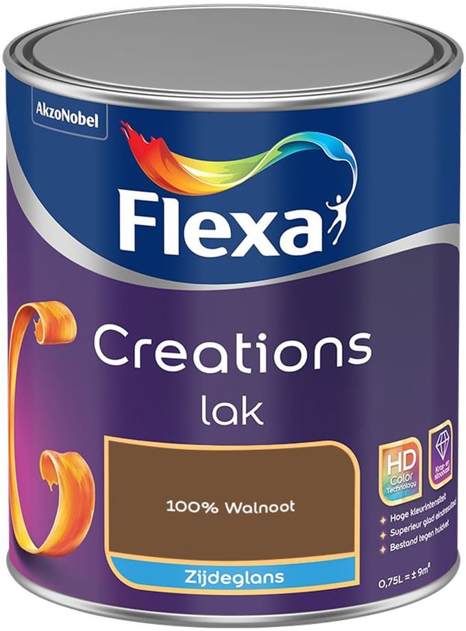 Flexa - Creations Lak Zijdeglans - 100% Walnoot - Mengverf - 750 Ml