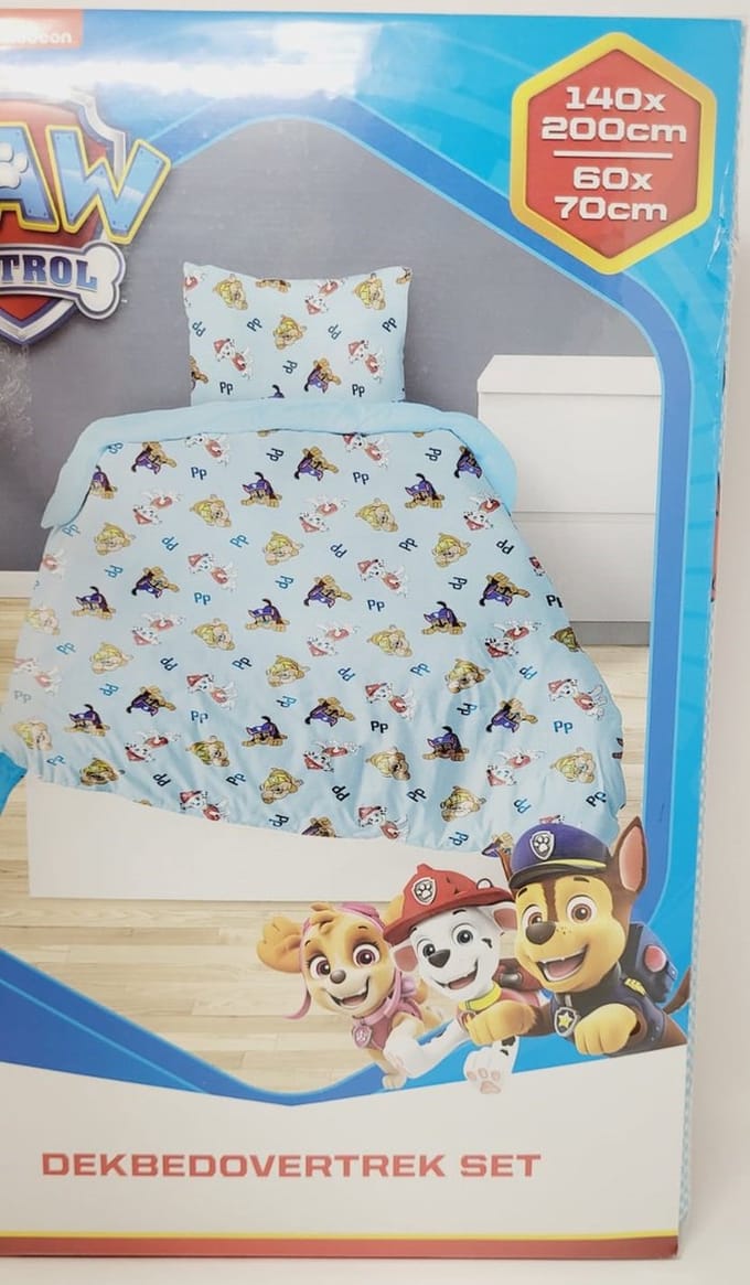 PAW PATROL DEKBEDOVERTREK - CHASE RUBBLE MARSHALL - 140 X 200 CM