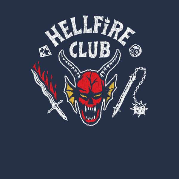 Stranger Things Hellfire Club Vintage Hoodie - Marineblauw - S