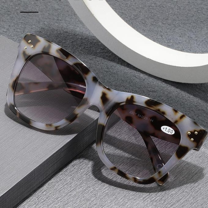 Lunettes de lecture progressives +1 0 à +4 0 Monture Large Lunettes de soleil pour presbytie Lunettes de mode multifonctionnelles 2.5 black