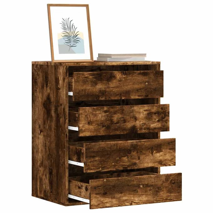 vidaXL - Ladekast - 60x41x76 - cm - bewerkt - hout - gerookt - eikenkleurig