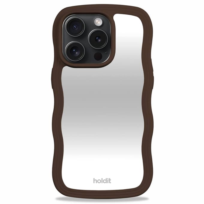 Holdit Wavy Case geschikt voor Apple iPhone 15 Pro Max - Chocolate Mirror