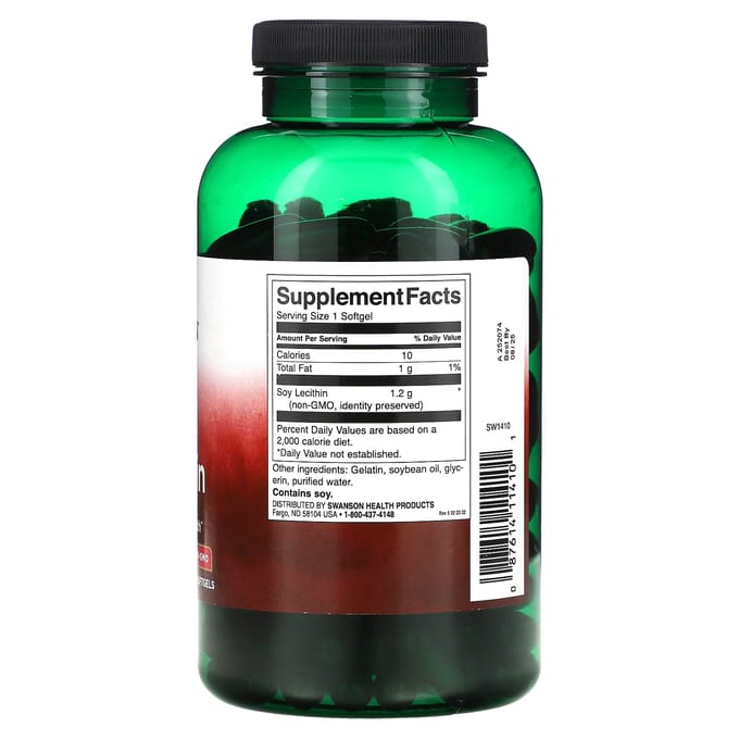 Sojalecithine, 1.200 mg, 180 zachte capsules