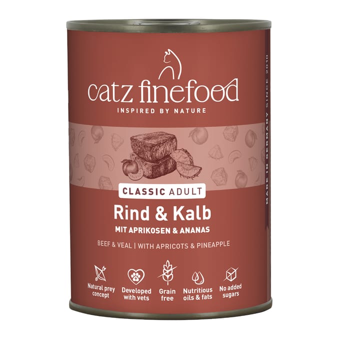 6x400g Rund/Kalf Catz Finefood Kattenvoer