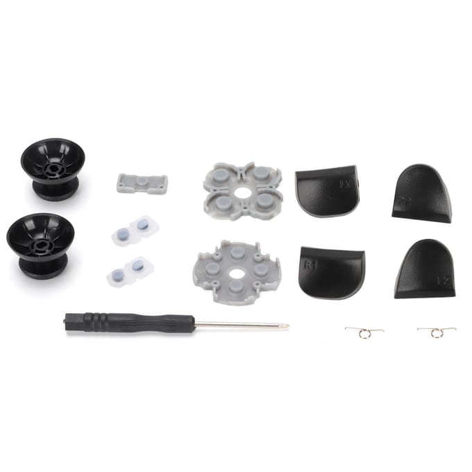 Controller Vervangingskit voor PS5 Controller Geleidend Rubberen Pad Rocker 3D Plastic Dop L12 Vervangende Knoppen Set gray