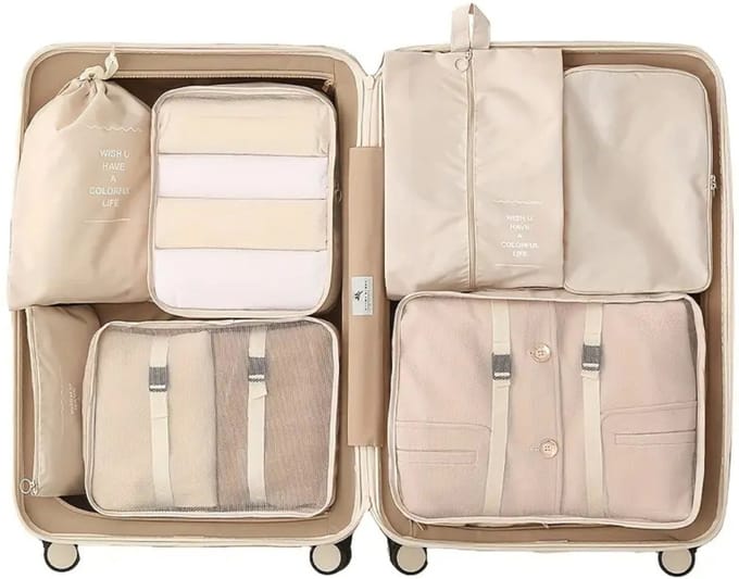 Nivard Koffer Organizer Set - Packing Cubes - Compressie - Travel - Compression - Set - Grijs