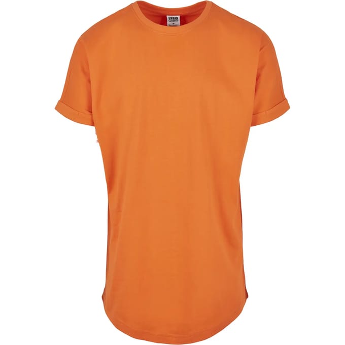 Urban Classics - Long Shaped Turnup Heren Tshirt - XL - Oranje