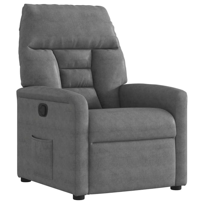 vidaXL - Fauteuil - verstelbaar - microvezelstof - donkergrijs