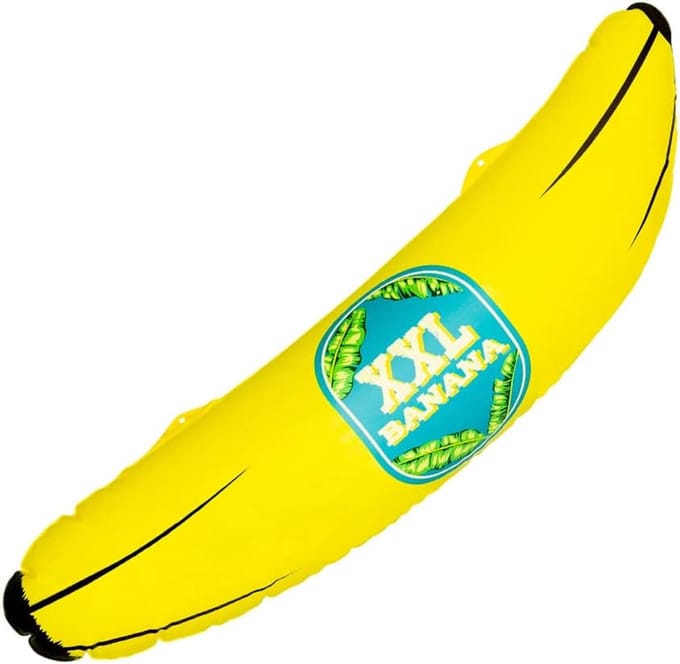 Opblaasbare Banaan - XXL Fruit Decoratie - Feestversiering Buiten - Extra Groot Formaat - 71 cm - Geel