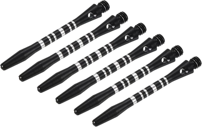Set van 6 Middellange Dartschachten in Aluminium met 2BA Schroefdraad