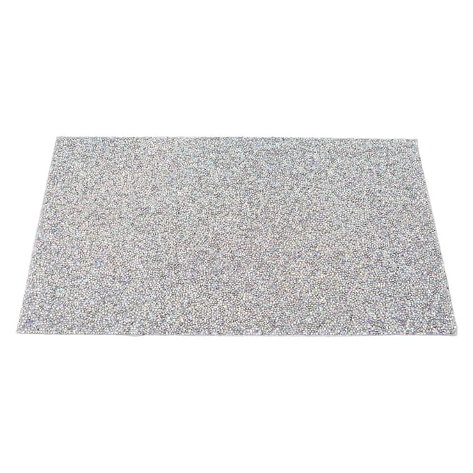 AB Kleur Strass Tafelmat Foto Requisieten Bling Zilver Glitter Verpletterde Placemat white