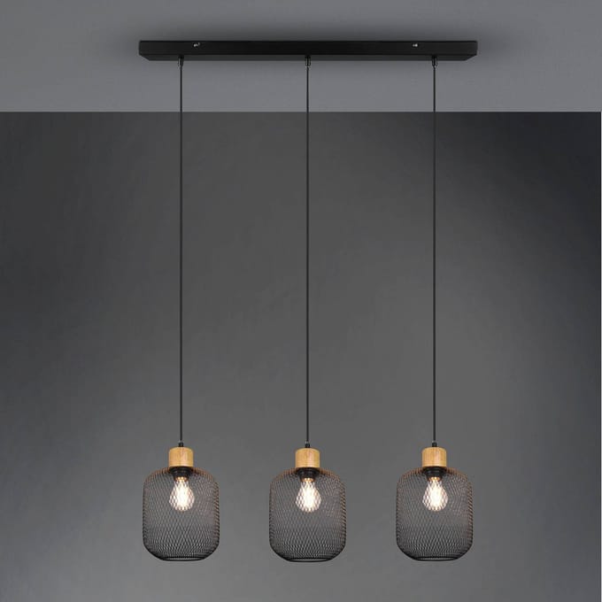 Reality Leuchten Hanglamp Calimero kooi-look 3-lamps