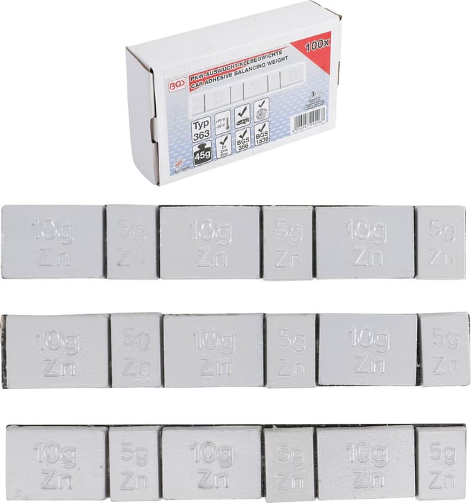 BGS Balanceer plakgewicht type 363 45 g 100 delig