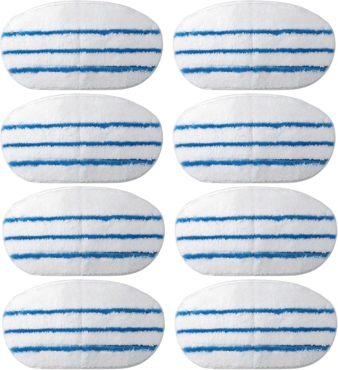 Stoomreiniger Pads - Microfiber Pads - Vloeren Schoonmaken - Zachte Reiniging - 8 Stuks - Wit
