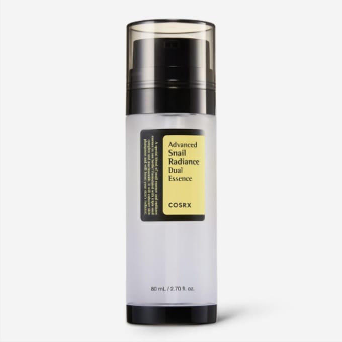 COSRX Advanced Snail Radiance Dual Essence 80ml – Essence Double Formule Éclaircissante & Réparatrice black