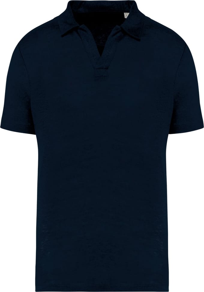 Spasso Linnen herenpolo SP220 - Navy Blue - L