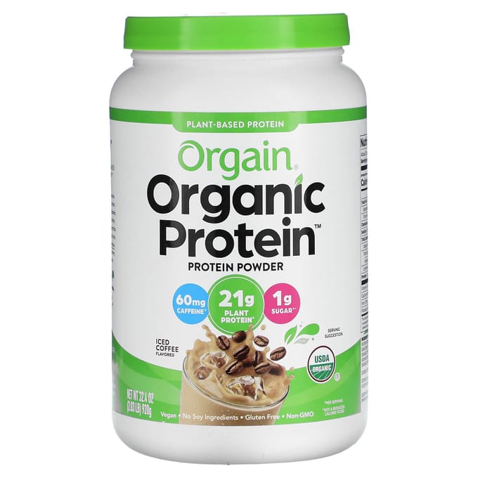 Orgain, Biologisch Eiwitpoeder, IJskoffie, 2,03 lb (920 gram)