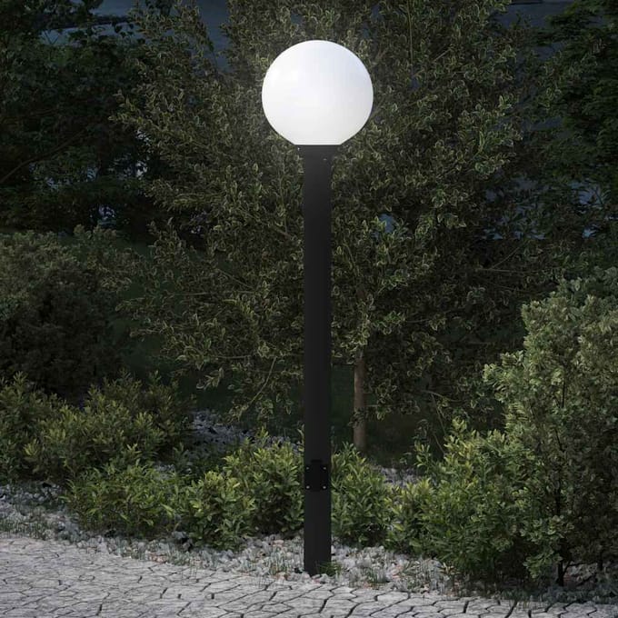 vidaXL Bolderarmatuur met stopcontact 120 cm Zwart IP44