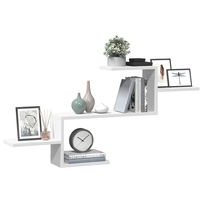 Vidaxl Wandrek, Wit, 104X15X49 Cm, Materiaal Houtvezelplaat