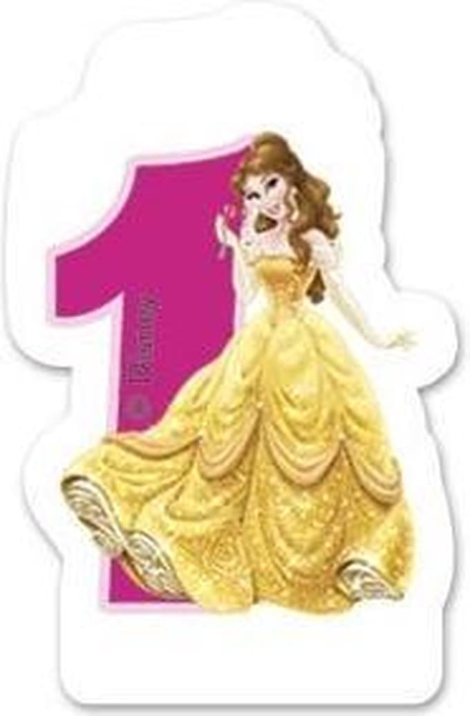 Disney Princess Belle 1e verjaardagskaars 6 cm.