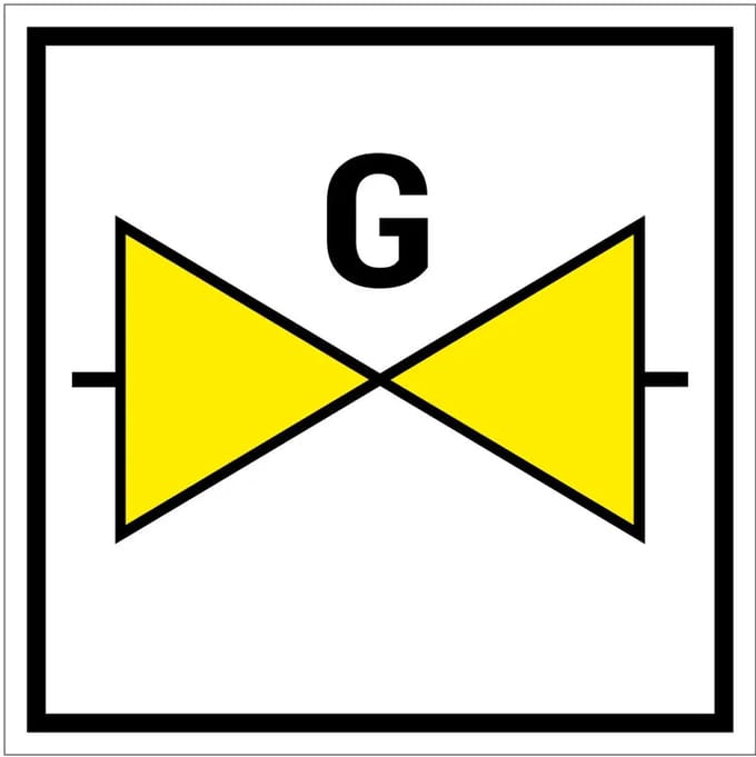 Gasafsluiter bord | gecoat dibond materiaal | 30 x 30 cm